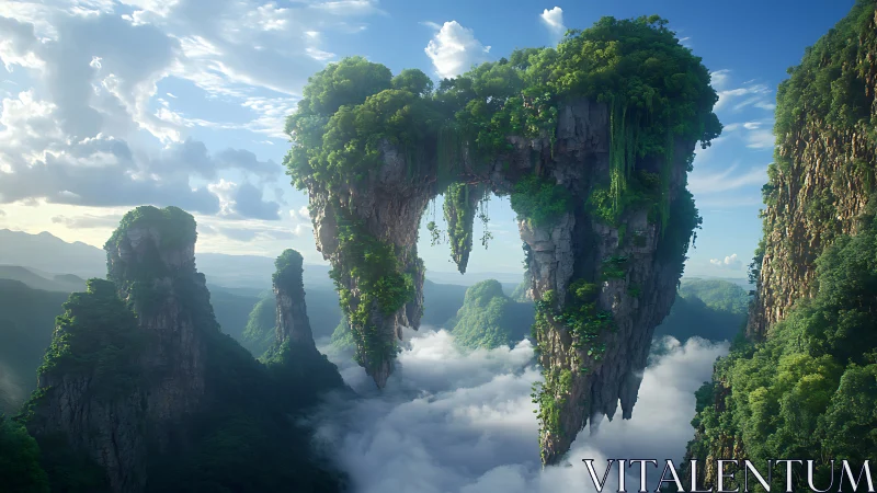 Levitation of dense rainforest cliffs above stratocumulus cloud