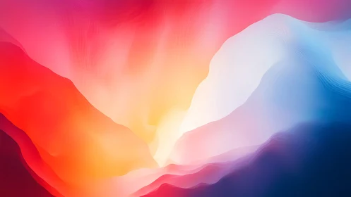 Radiant gradient canyon glows with layered light fields.