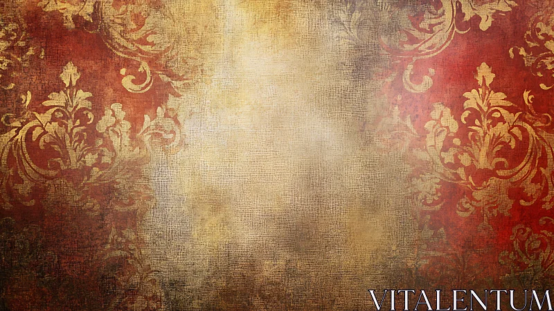 Textured vintage damask background with worn center fade.