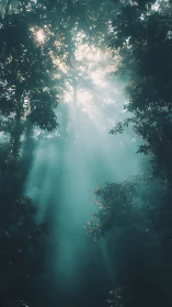 Forest Canopy with Atmospheric Light Penetration.