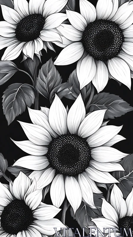 Monochromatic Sunflower Cluster: Detailed Botanical Study