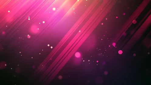 Diagonal magenta light streaks with scattered bokeh particles.