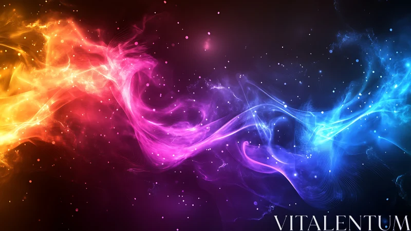 Flowing Energy Waves in Warm to Cool Color Spectrum