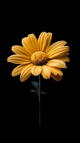 Golden Gerbera Daisy Against the Night.