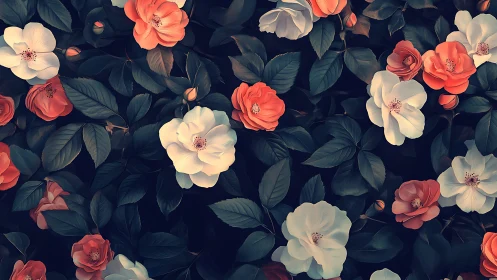 Blooming Garden Romance: Cream and Coral Roses.