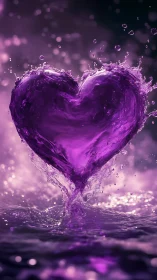 Liquid Amethyst Heart Erupts in Luminous Splendor.