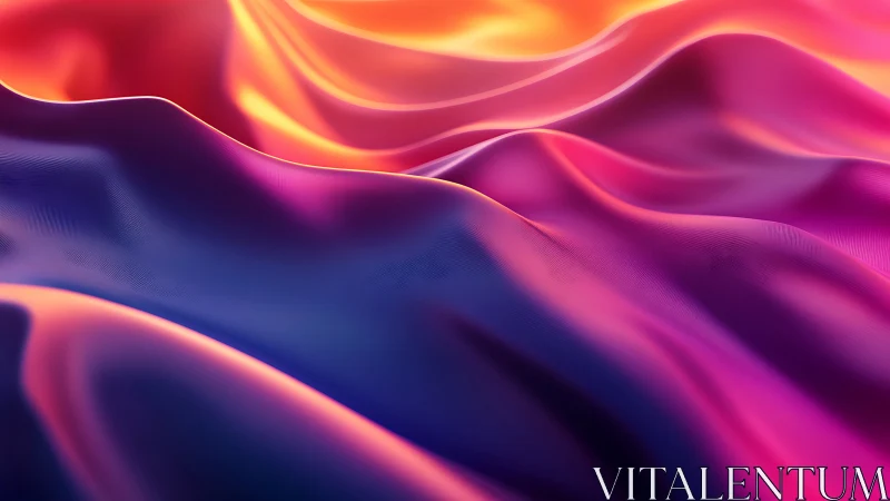 Glowing satin waves roll in radiant pink, purple, and gold light
