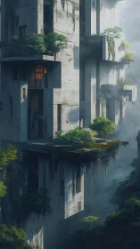 Vertical concrete sanctuaries cradle lush hanging gardens.