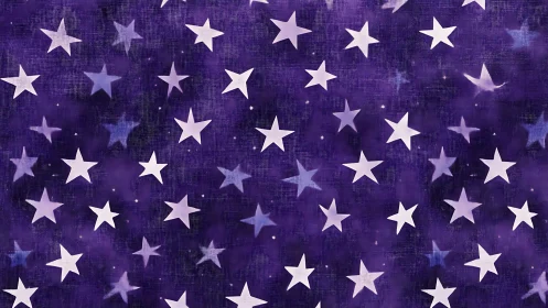 Purple night sky pattern with scattered pastel stars.