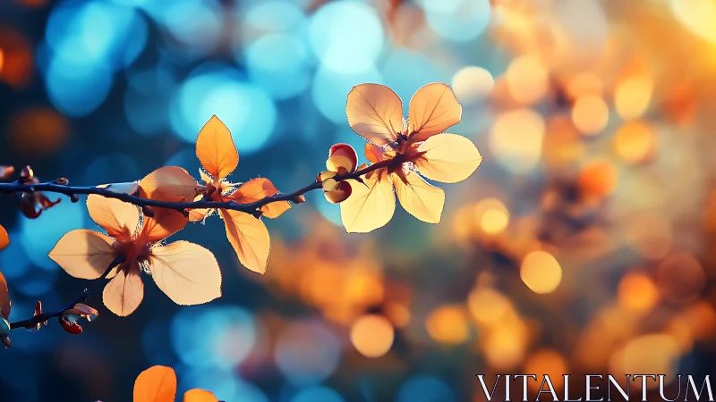 Backlit Cherry Blossoms with Bokeh Gradient.