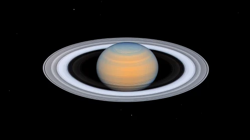 Saturn rings rendered with crisp orbital detail and contrast