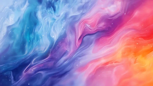 Colorful nebula swirls blend cosmic blues, pinks, and golds.