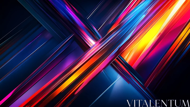 Neon velocity crosses paths where digital night shatters light