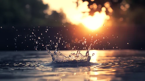 Gentle sunset splash dancing across calm reflective water.