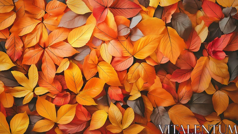 Autumn leaves form dense warm-toned seasonal carpet