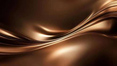 Abstract flowing metallic waves in rich brown and gold tones.