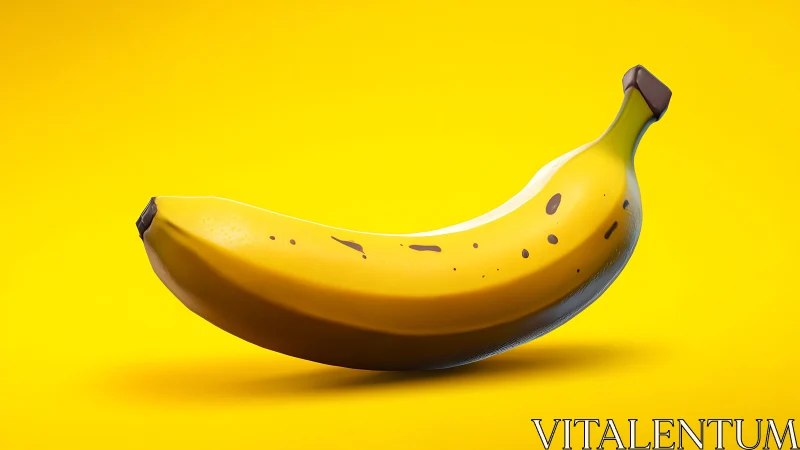 Chromatic 3D banana model under uniform yellow field illumination.