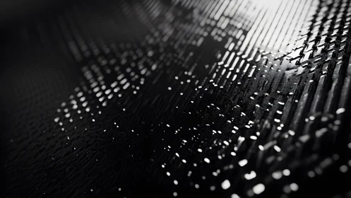 Abstract black surface with geometric patterns and glossy highlights.
