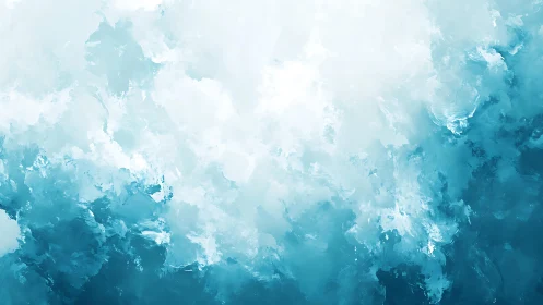 Abstract ocean-inspired blue and white digital painting background.