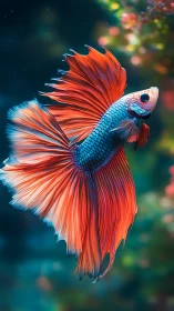 Flowing fins and quiet grace of a luminous betta fish.