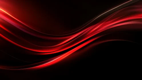 Red light waves on black background digital abstract art.