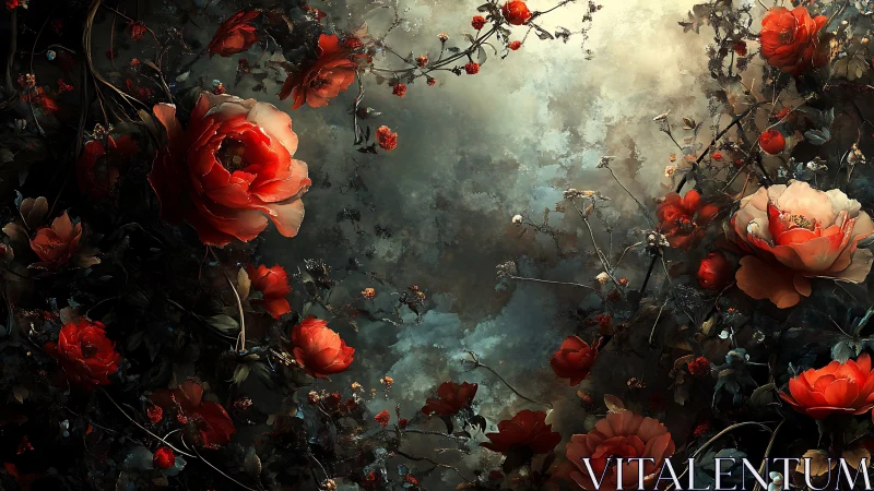 Velvet Chaos Blooms Where Crimson Dreams Collide