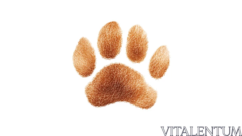 Brown textured animal paw print icon on white background.