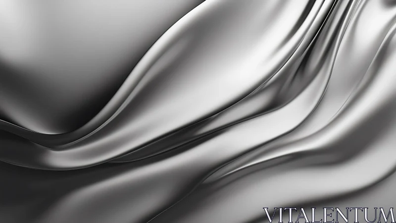 Smooth Metallic Waves Abstract Texture in Silver Tones.