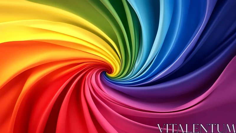 Chromatic vortex with ribboned spectral gradients in rotation.