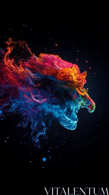 Colorful cosmic plume drifts like a living nebula in space