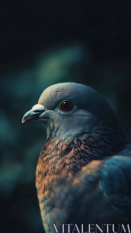 Gentle Gaze: A Pigeon's Quiet Moment.