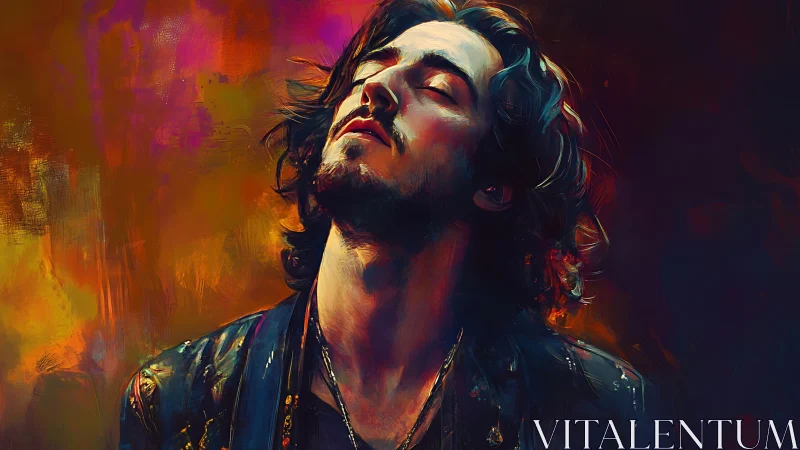 Male portrait in vivid abstract light and color field.