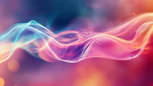 Translucent light wave arcs across vibrant gradient space