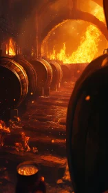 Inferno's Industrial Ballet: Molten Dreams in Steel.