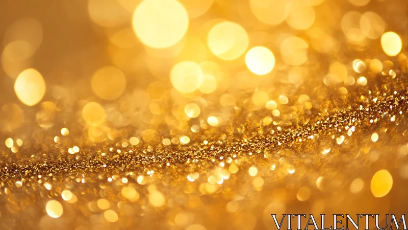 Abstract golden glitter bokeh background with sparkling lights.