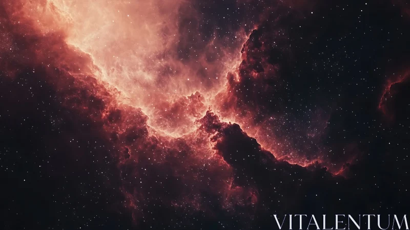 Deep space nebula with dense star field and dark void regions.