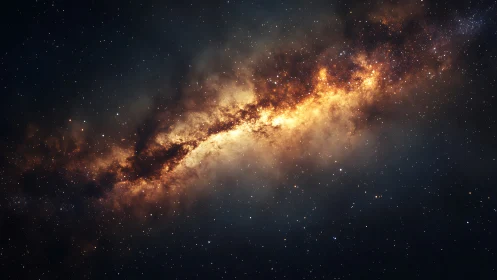 Starlit river of cosmic fire carving silence through space.