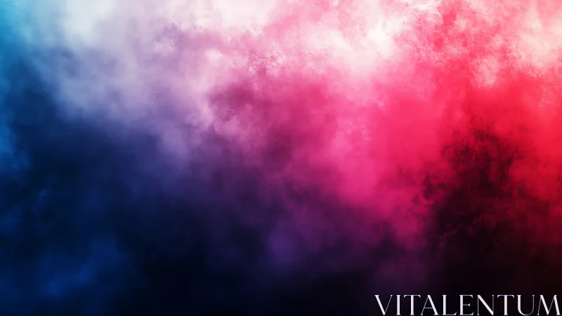 Vibrant gradient nebula cloud merges deep blue and magenta