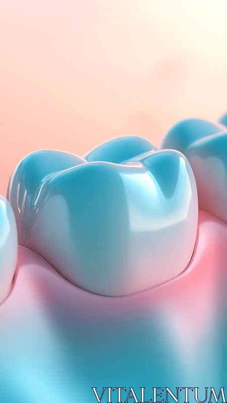 Candy-gloss teeth drift through a pastel dental dreamscape