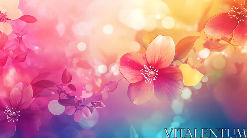 Gradient Floral Bokeh: Soft Focus Botanical Composition.