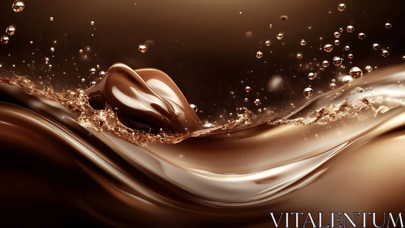Rich chocolate splash with smooth flowing liquid waves.