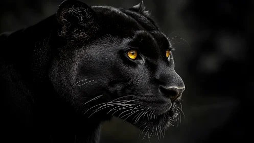 Black Panther Portrait with Aureate Eyes.