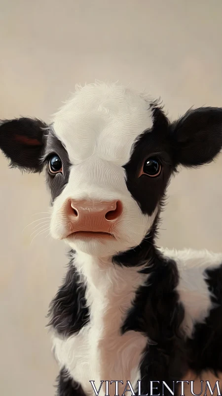 Holstein calf portrait shows soft fur, direct gaze, warm light