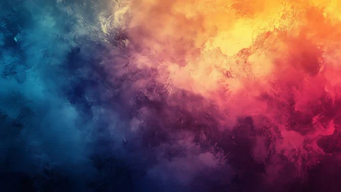 Multicolor nebula cloud gradient with warm to cool spectrum
