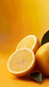 Vibrant citrus halves on luminous monochrome backdrop.