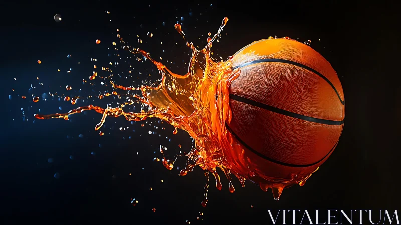 Molten orange splash crowns a soaring game-ready basketball.
