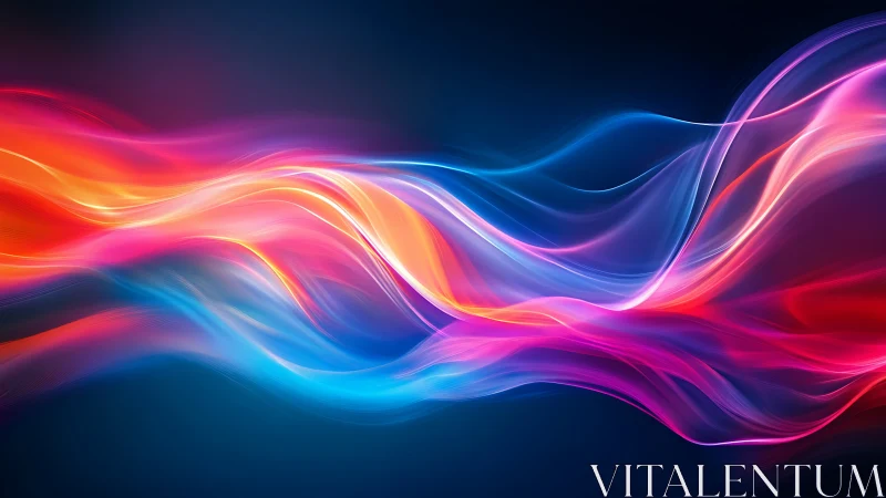 Colorful light waves flow across a dark modern background
