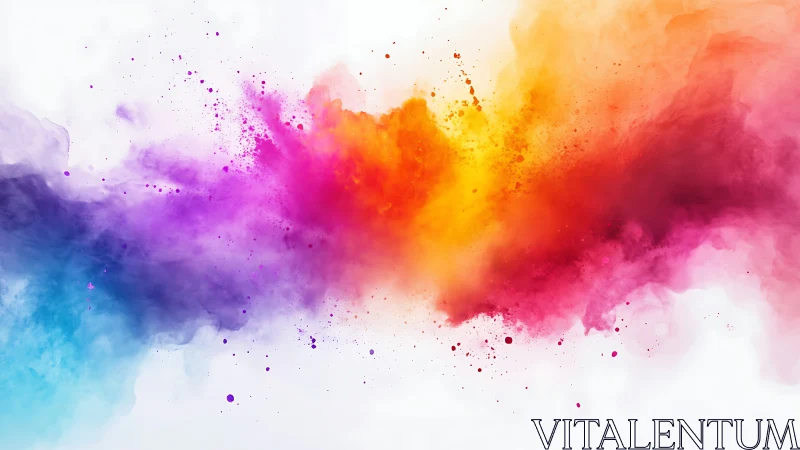 Chromatic powder burst with radiant orange energy core.