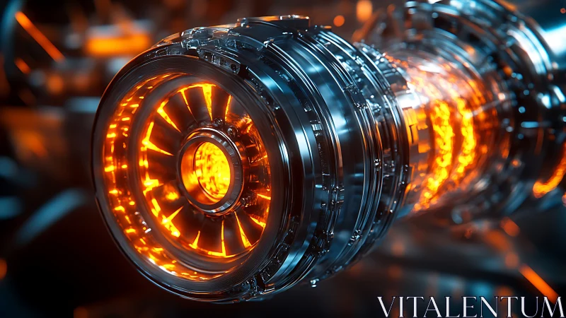 Starlit plasma engine core blazing inside chrome rings.