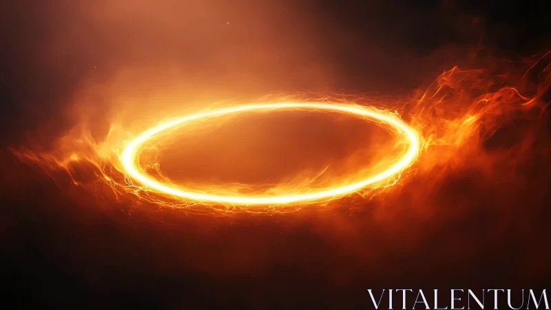 Glowing Ring of Fire: Where Light Dances in Darkness.